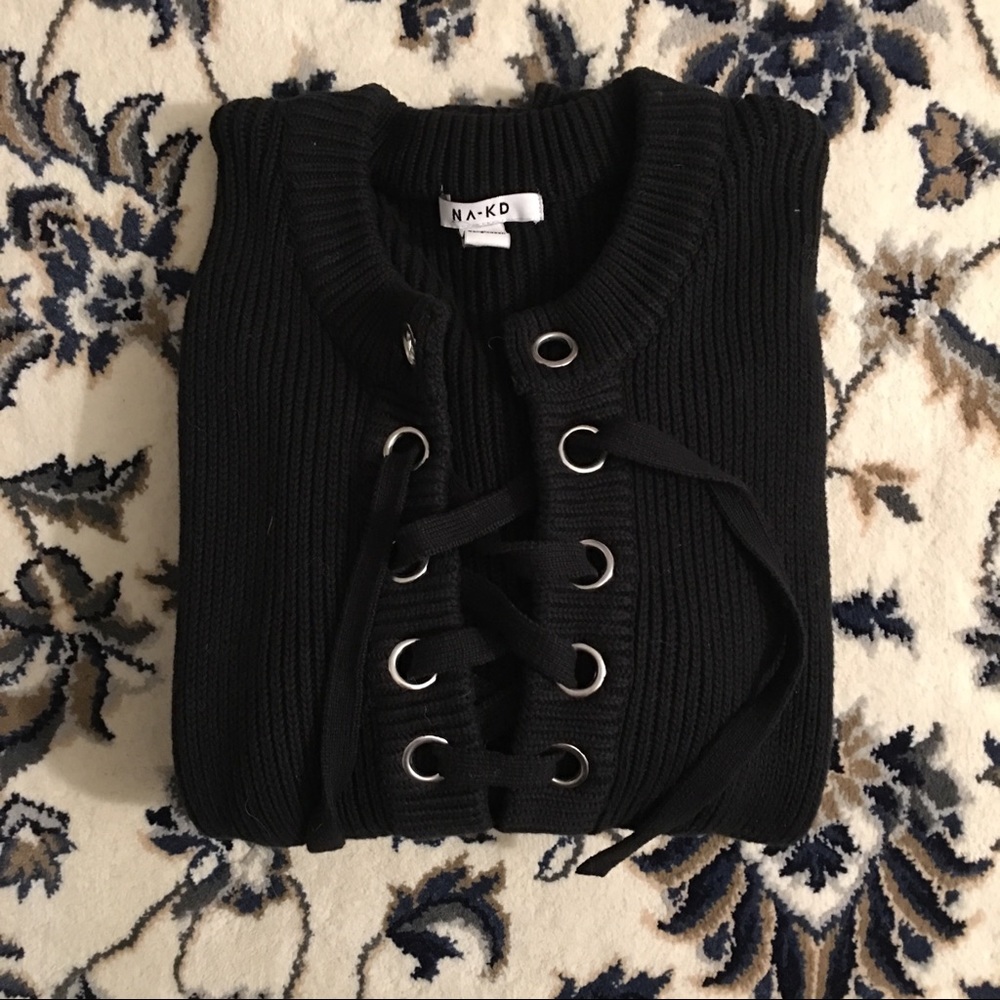 NAKD Lace up Sweater
